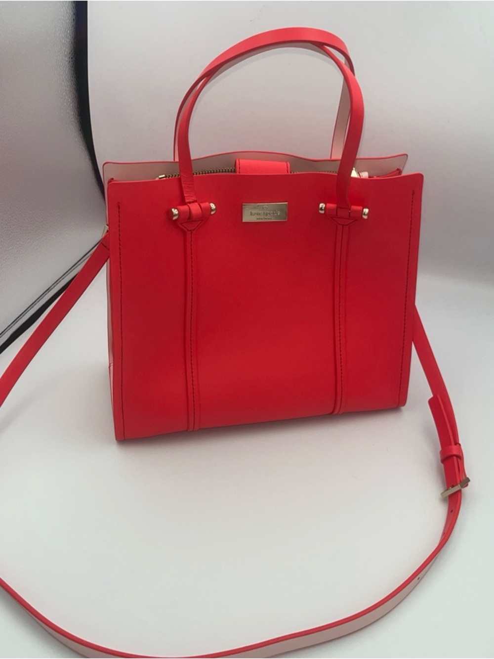 Kate Spade New York Abour Hill Small Elodie Leather Tote Bag in Pink Coral Lux